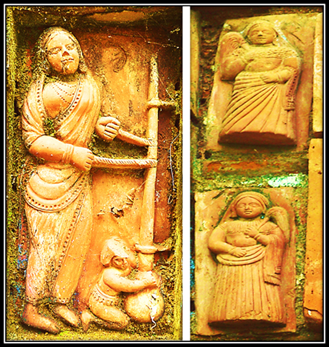টেরাকোটা ফলকে নারী, Terracotta, Temples, Medinipur, Midnapore