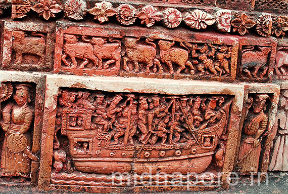 Terracotta of army boat outside Lokeshwara Temple - Moyna Garh, East Medinipur. Photo: Arindam Bhowmik