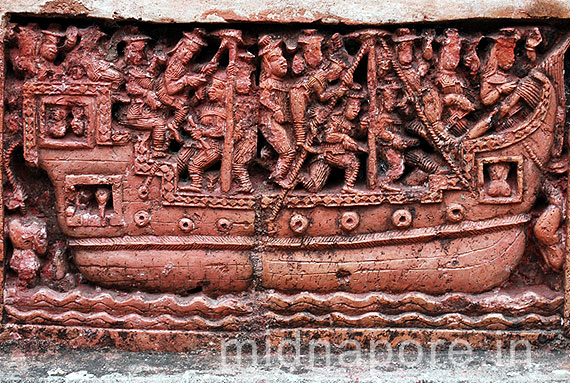 Terracotta of army boat outside Lokeshwara Temple - Moyna Garh, East Medinipur. Photo: Arindam Bhowmik