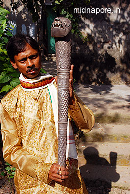 Armaments to escort the deity of Panchetgarh during the procession of Rasyatra' Photo: Arindam Bhowmik