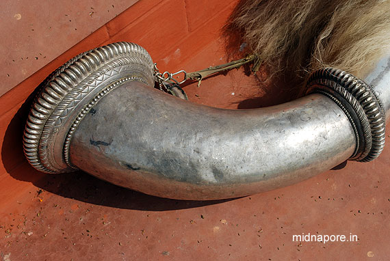 'Singa' - A typical musical instrument can be heard from long distance  generally used before an announcement. Panchetgarh, Photo: Arindam Bhowmik 