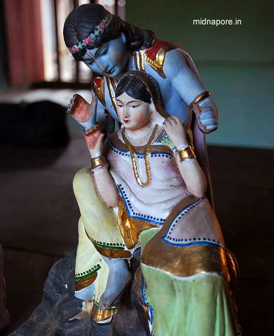 Look, very carefully at the facial formation of this idol  it looks more European then Indian (but this idol is of Indian deity). You know why? Because, these idols are made in Brisbane as there was no manufacturing center in India to produce porcelain products during that period. People used to send (to Brisbane) photographs of the idol they want to be made of porcelain and the result is, we have European Krishna, Lakshmi, Durga.