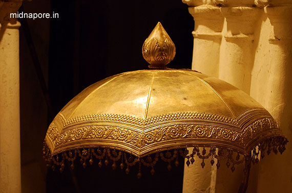 Metal umbrella used for the deity of Panchetgarh  Can you guess what is the metal used in this umbrella ???